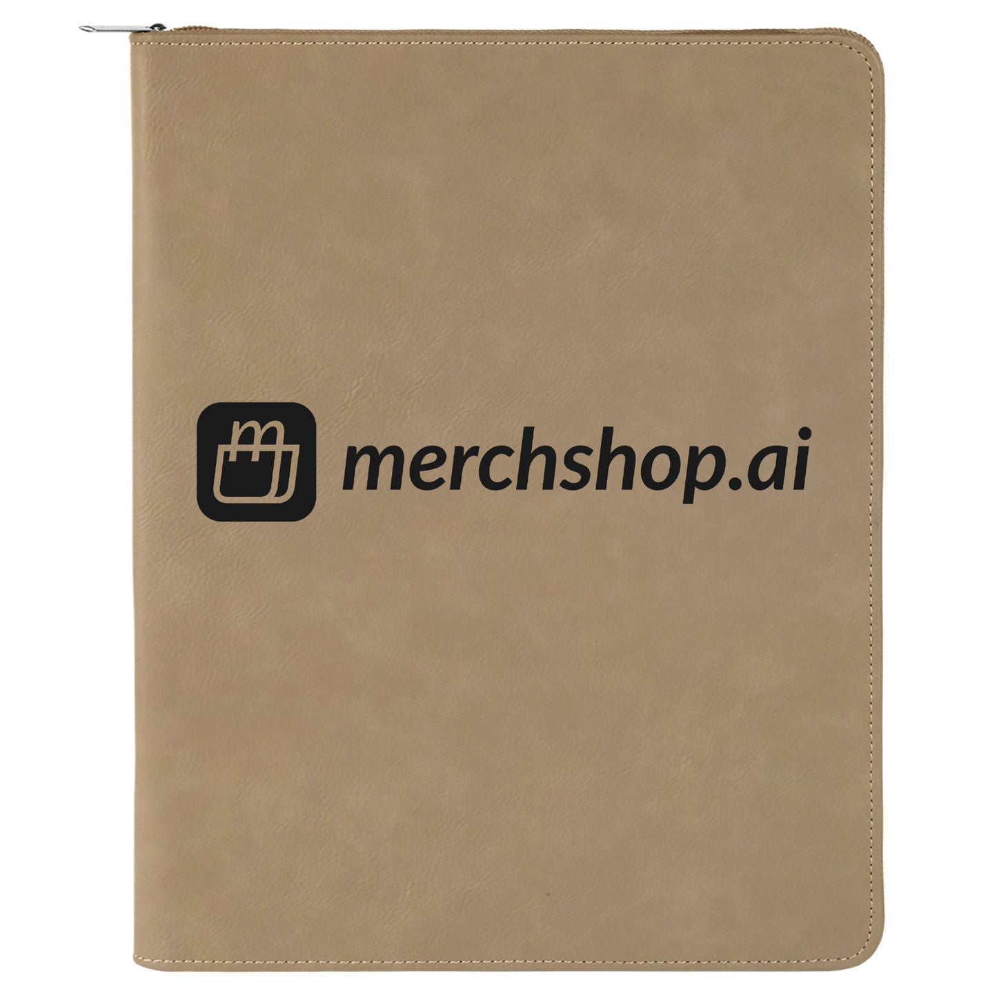 MerchShopAIDev - 9.5X12Laserable Leatherette Portfolios with Zipper