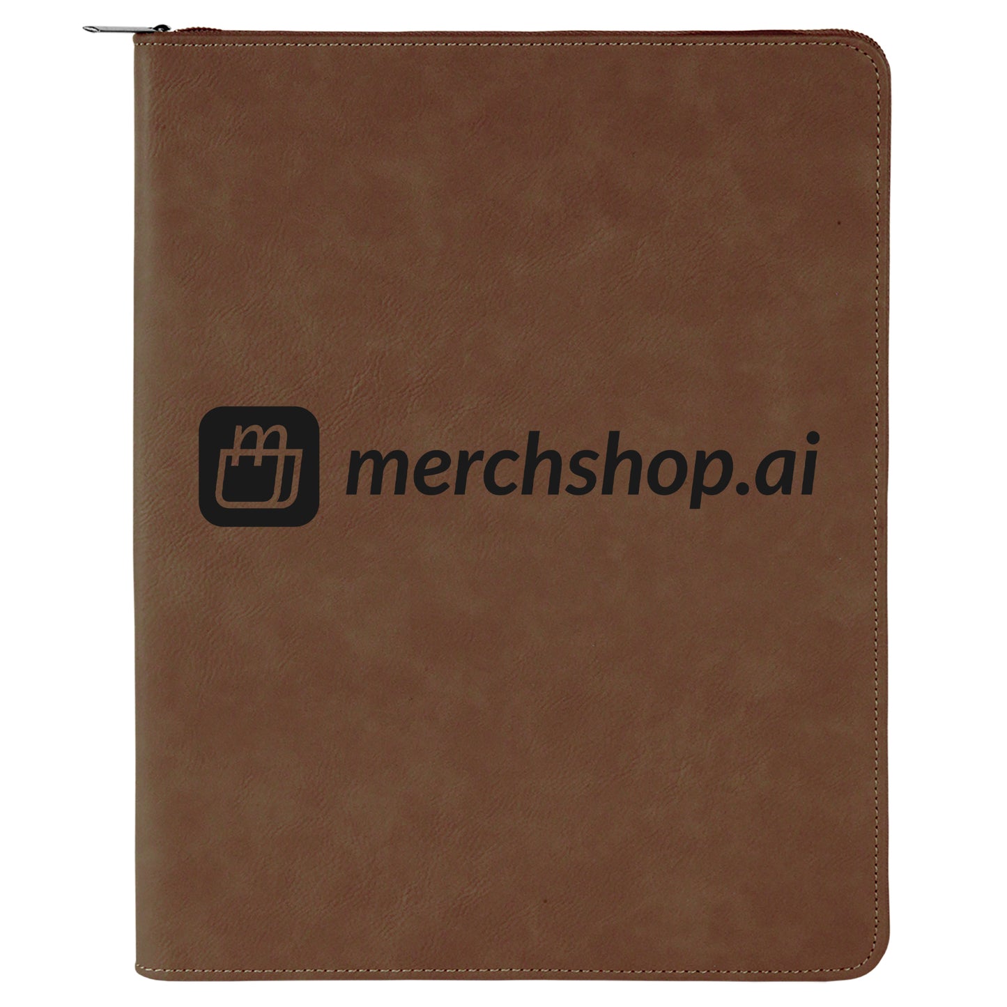 MerchShopAIDev - 9.5X12Laserable Leatherette Portfolios with Zipper - Bulk Order