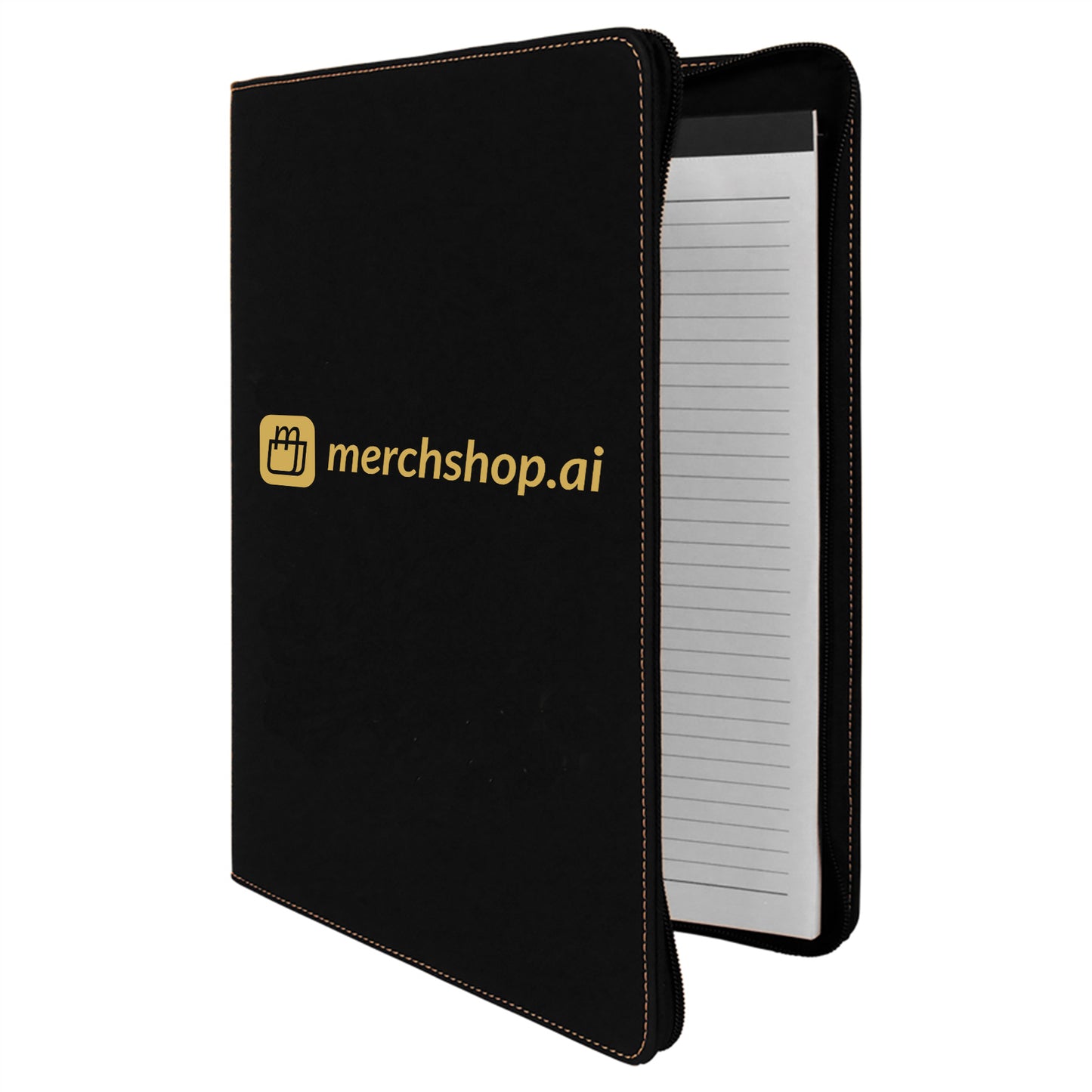 MerchShopAIDev - 9.5X12Laserable Leatherette Portfolios with Zipper