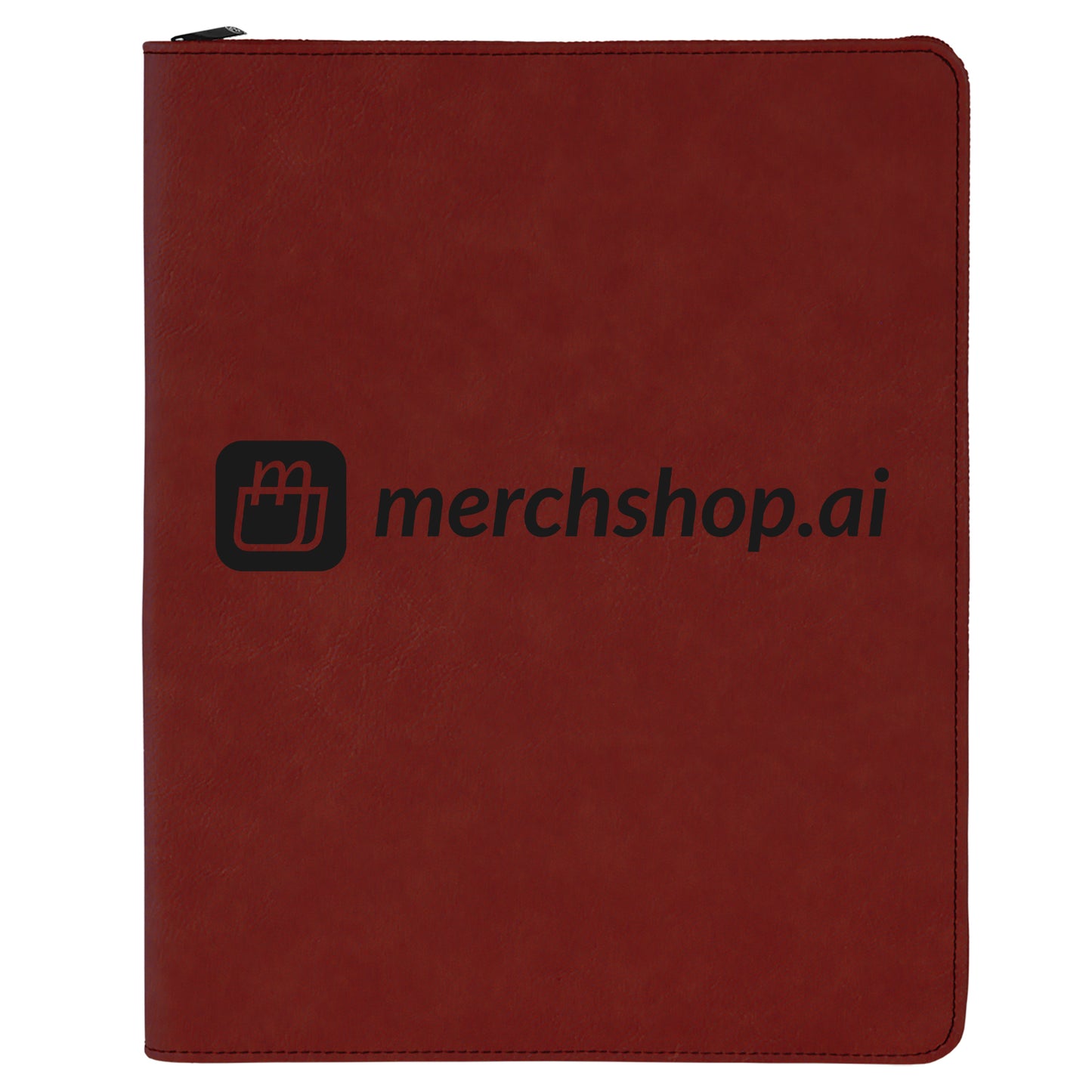 MerchShopAIDev - 9.5X12Laserable Leatherette Portfolios with Zipper