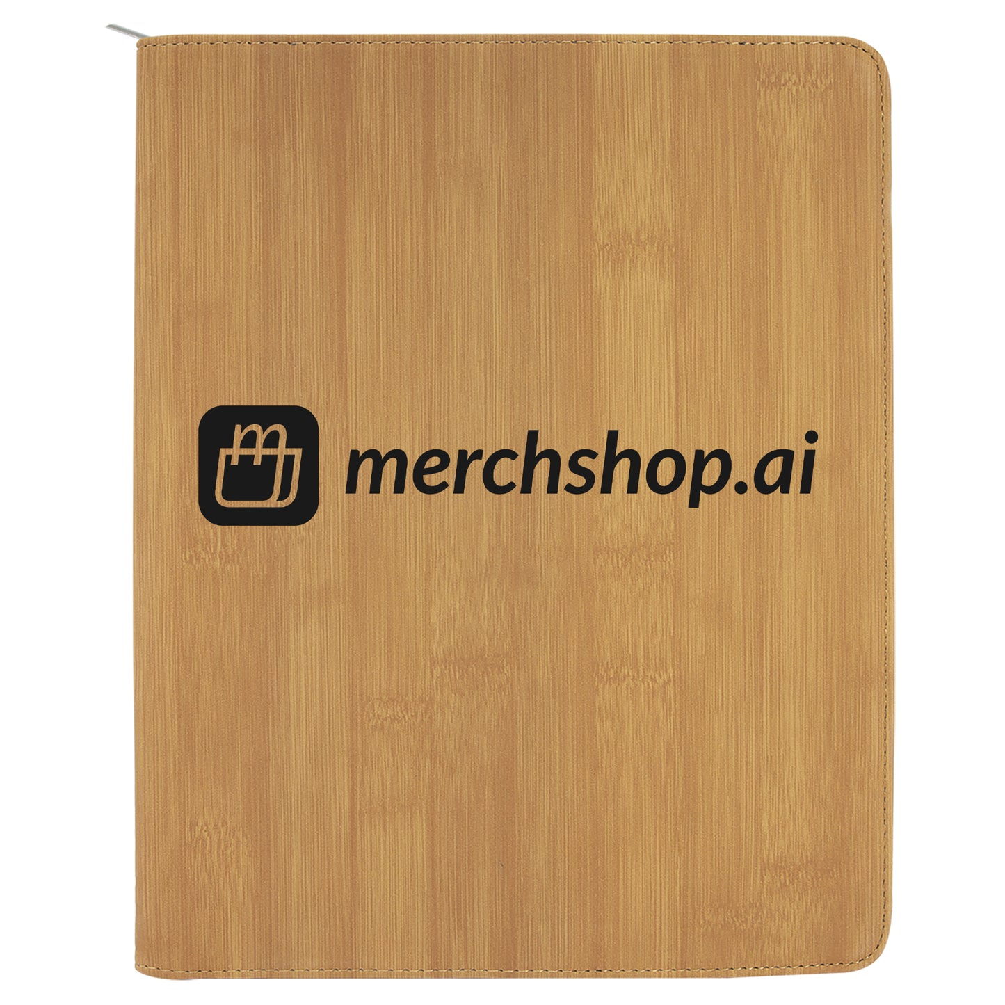 MerchShopAIDev - 9.5X12Laserable Leatherette Portfolios with Zipper