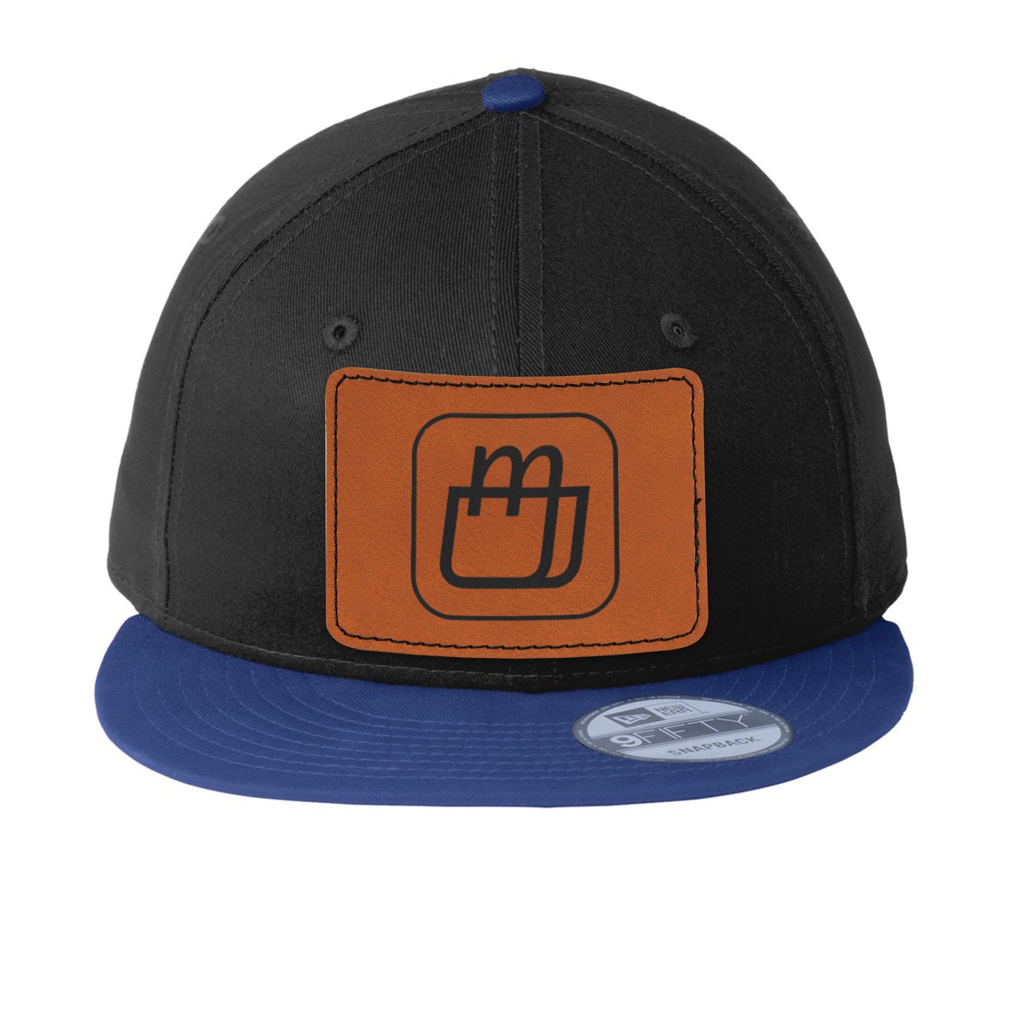 MerchShopAIDev - New Era® Flat Bill Snapback Cap with Leatherette Patch