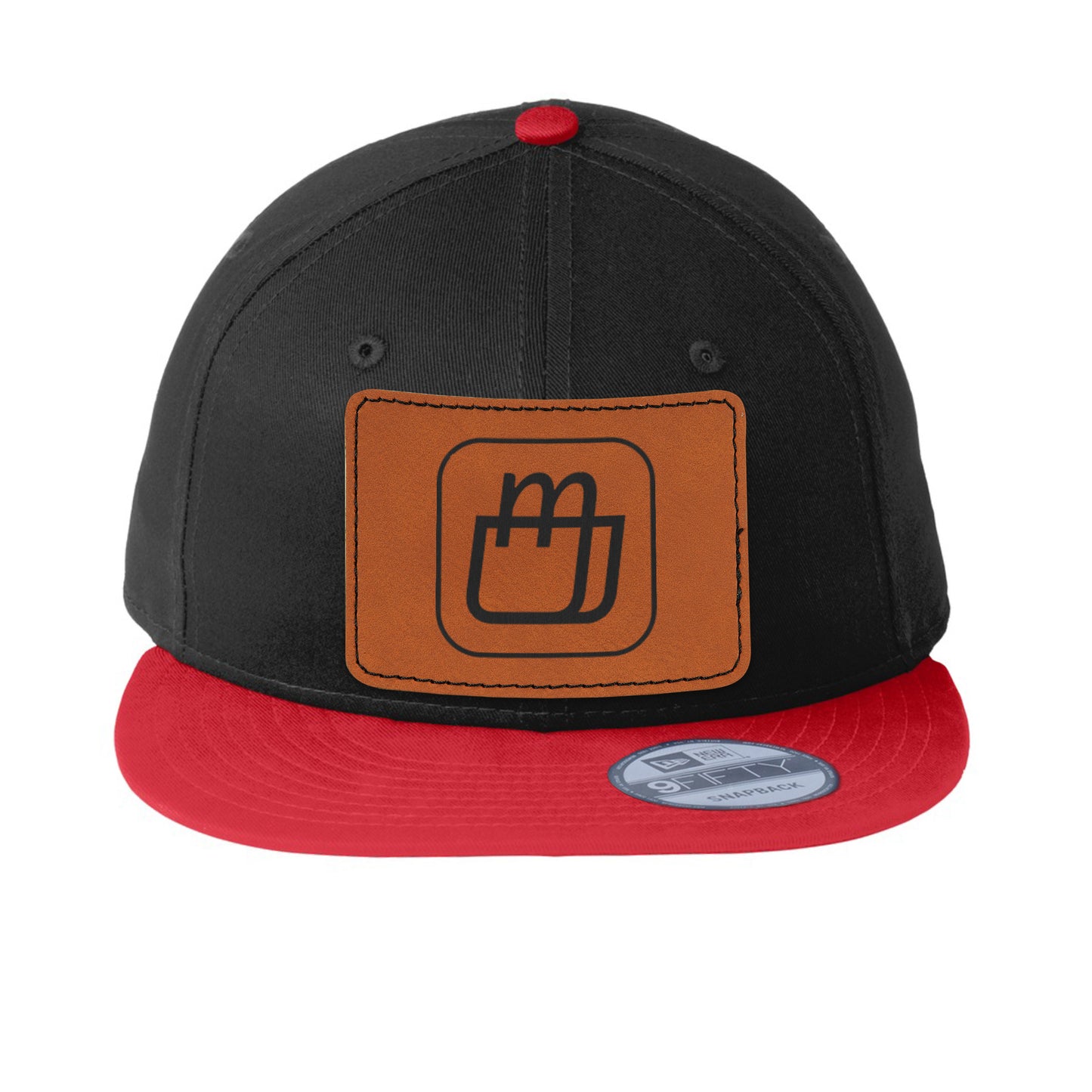 MerchShopAIDev - New Era® Flat Bill Snapback Cap with Leatherette Patch