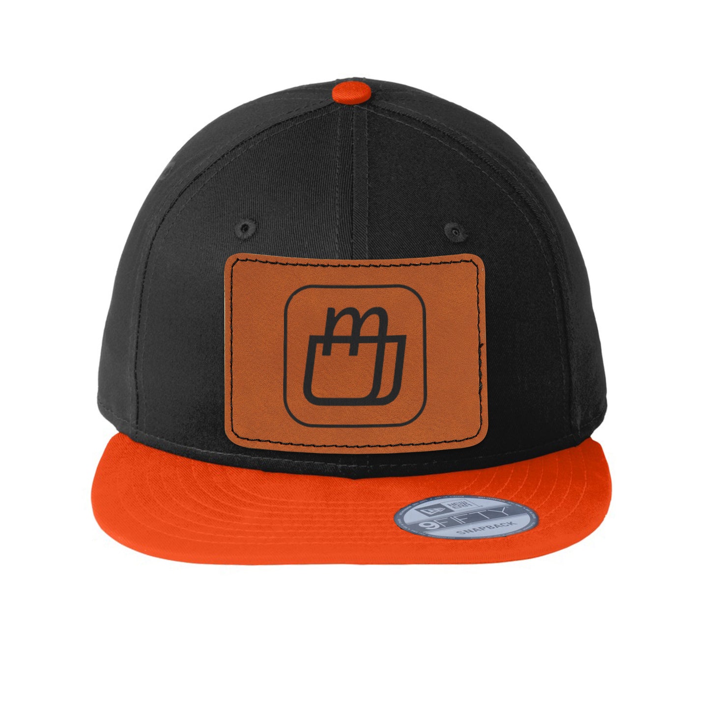 MerchShopAIDev - New Era® Flat Bill Snapback Cap with Leatherette Patch