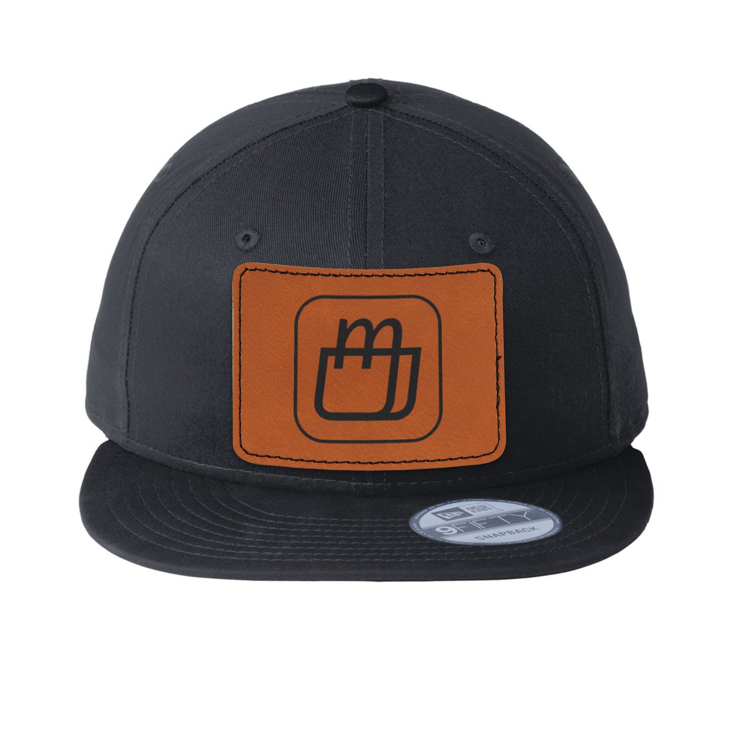 MerchShopAIDev - New Era® Flat Bill Snapback Cap with Leatherette Patch