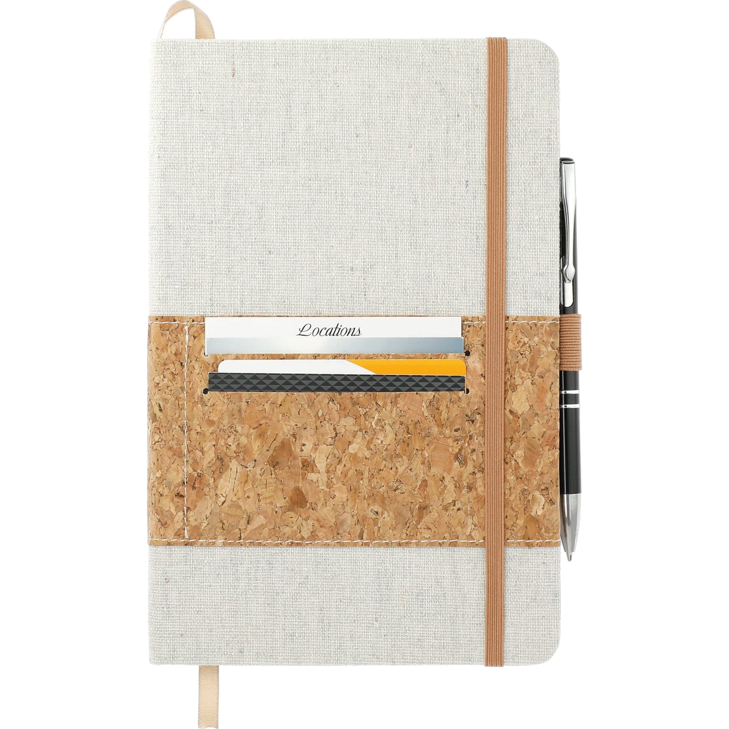 MerchShopAIDev - 5.5" x 8.5" Recycled Cotton and Cork Bound Notebook - Bulk Order(Min Qty 100)