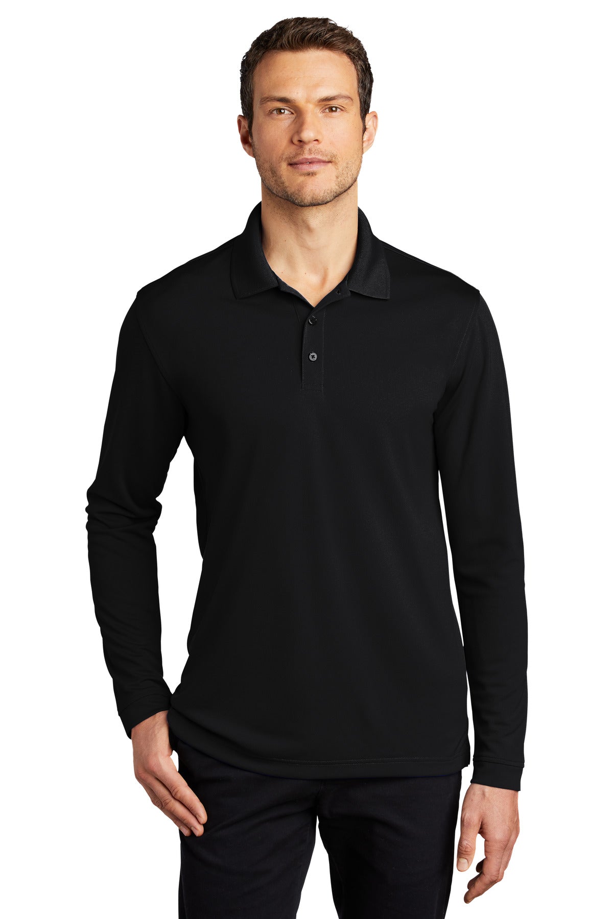 Swaasi Core - Port Authority® LONG-SLEEVE Dry Zone® UV Micro-Mesh Polo with EMB Logo