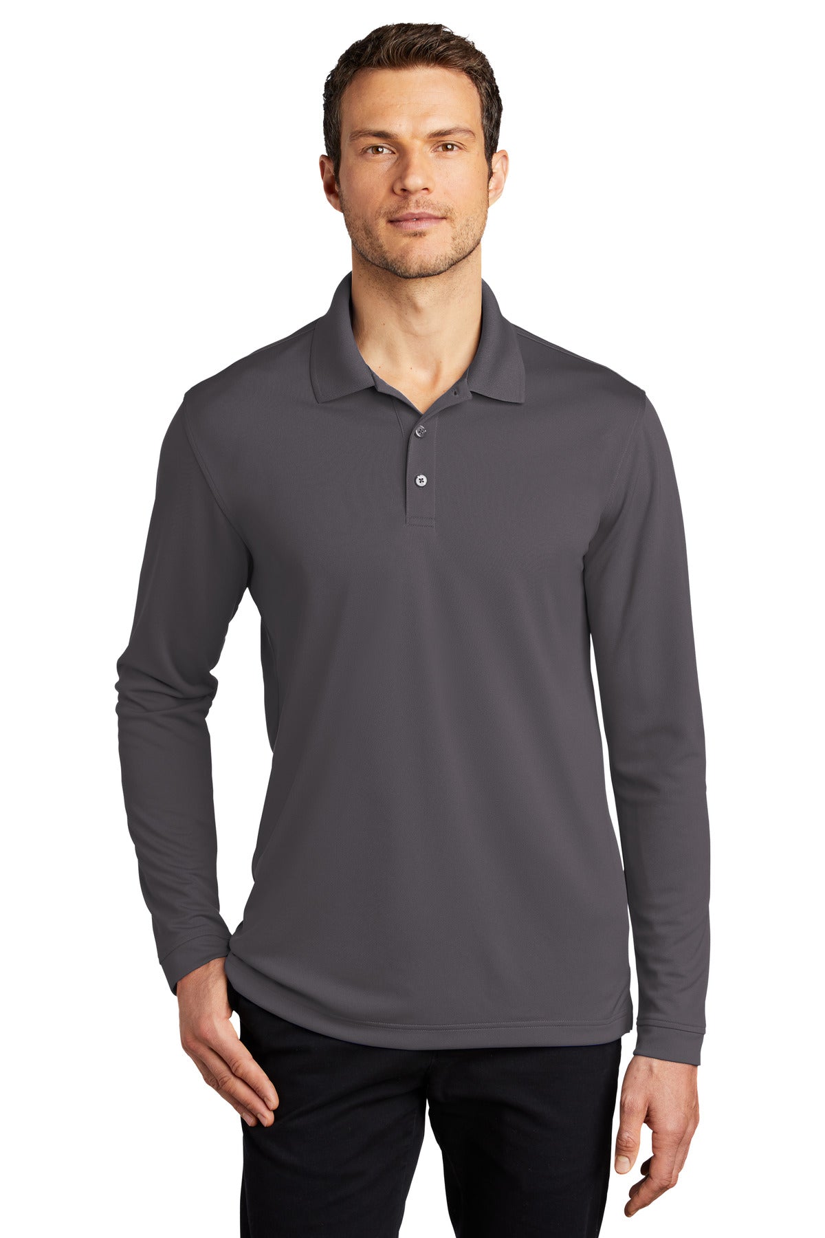 Swaasi Core - Port Authority® LONG-SLEEVE Dry Zone® UV Micro-Mesh Polo with EMB Logo