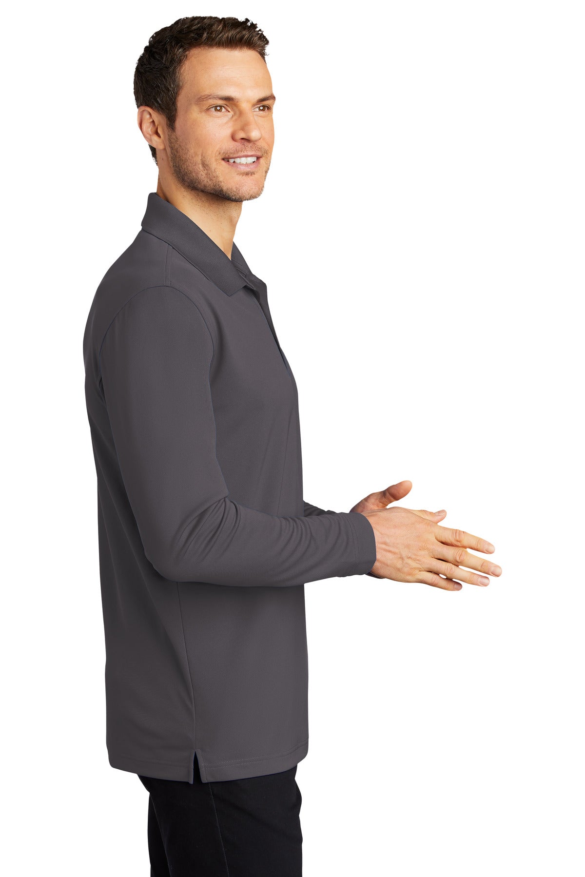 Swaasi Core - Port Authority® LONG-SLEEVE Dry Zone® UV Micro-Mesh Polo with EMB Logo
