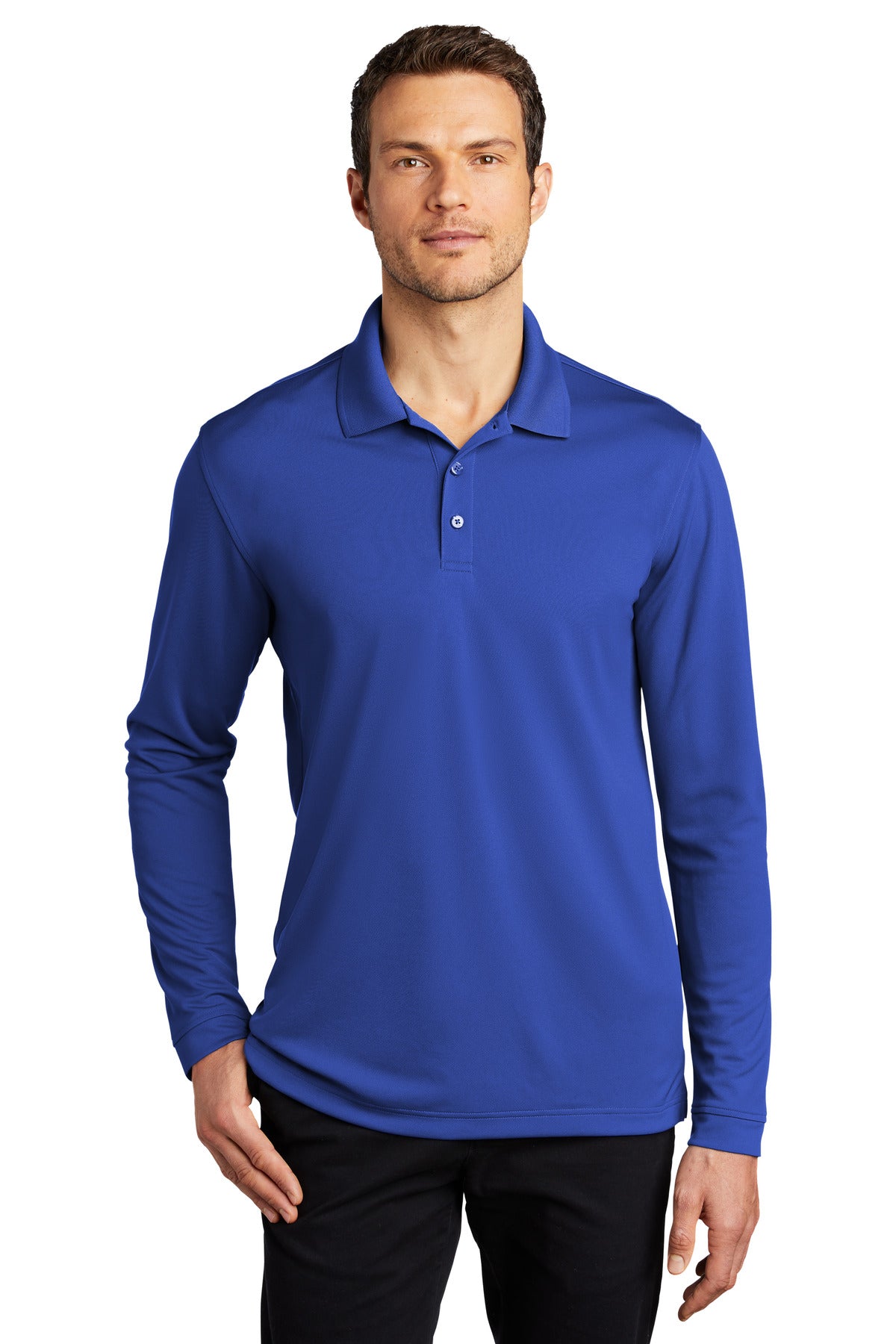 Swaasi Core - Port Authority® LONG-SLEEVE Dry Zone® UV Micro-Mesh Polo with EMB Logo