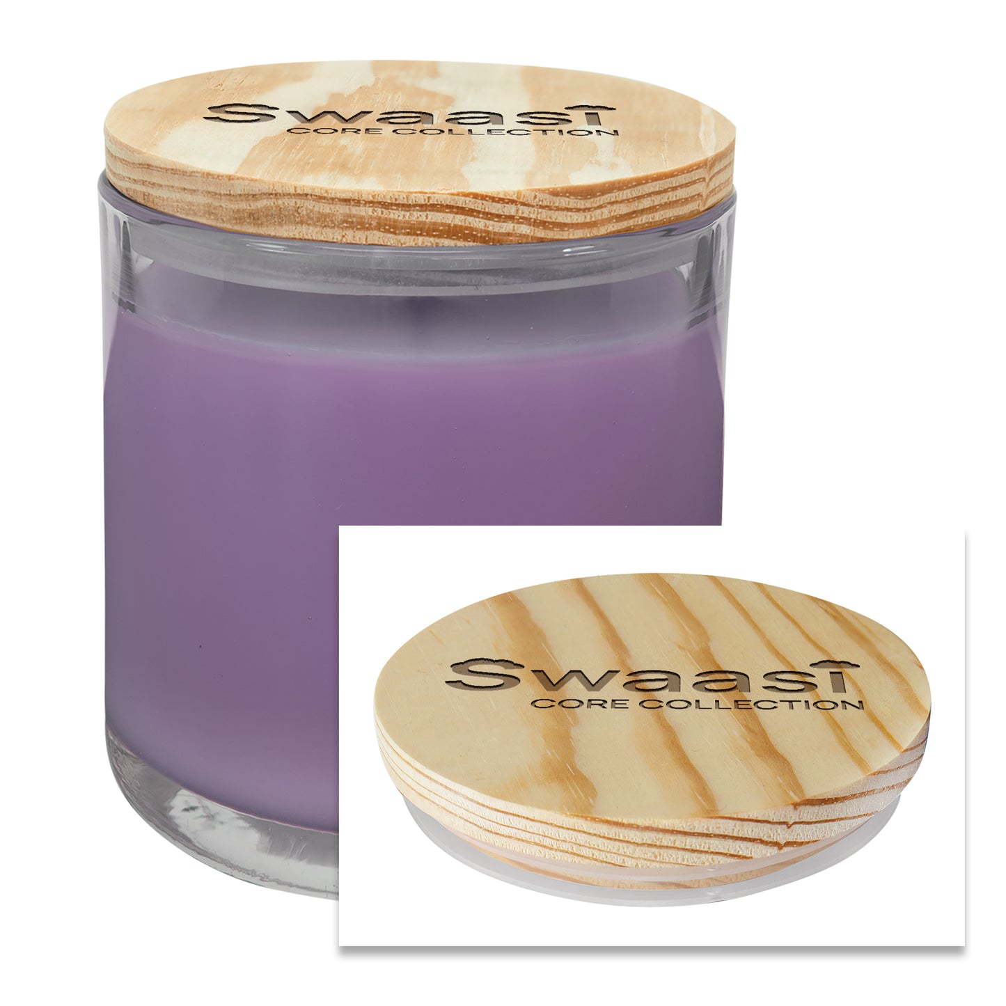 Swaasi Core - 14oz Scented Glass Candle with Glass Etching