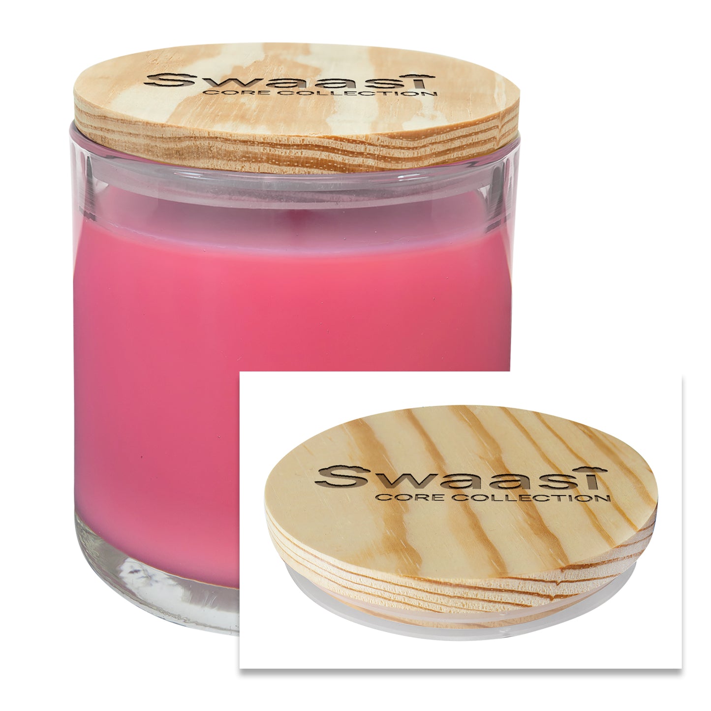 Swaasi Core - 14oz Scented Glass Candle with Glass Etching