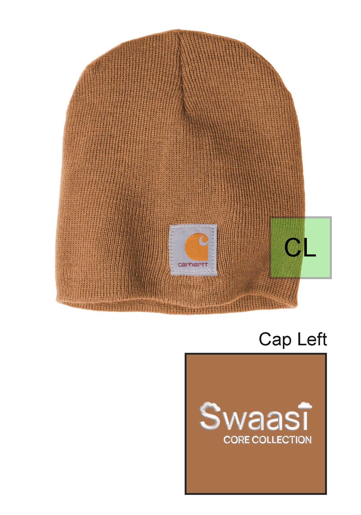 Swaasi Core - Carhartt® Acrylic Knit Hat with EMB Logo on Left Side