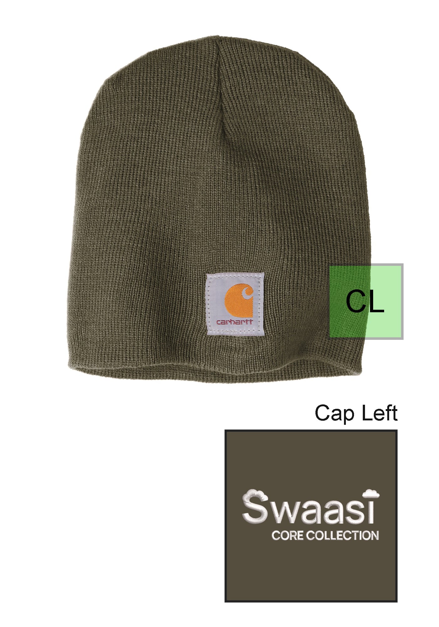 Swaasi Core - Carhartt® Acrylic Knit Hat with EMB Logo on Left Side